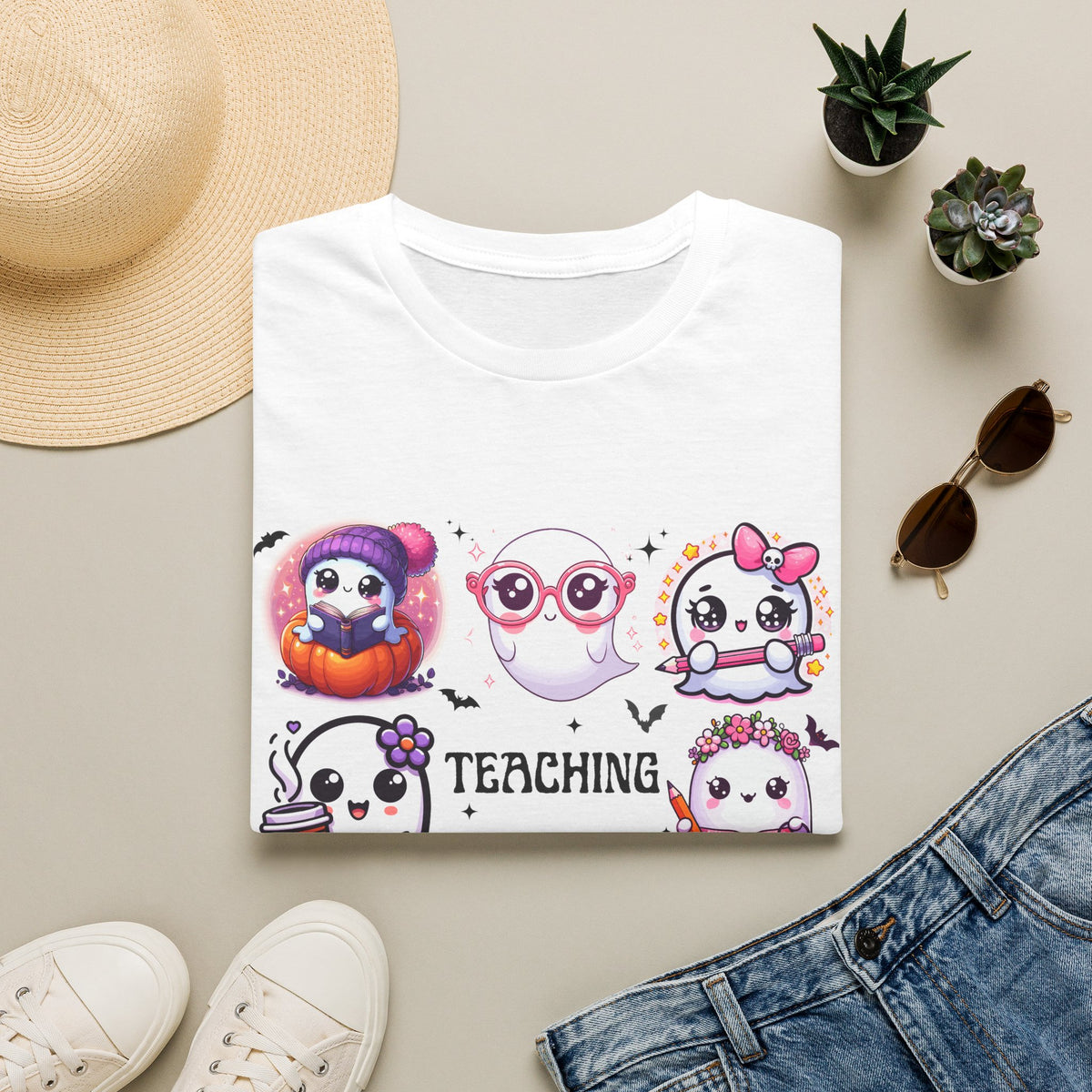Cute Halloween Ghosts Teaching T-Shirt | Teacher Boo Classroom