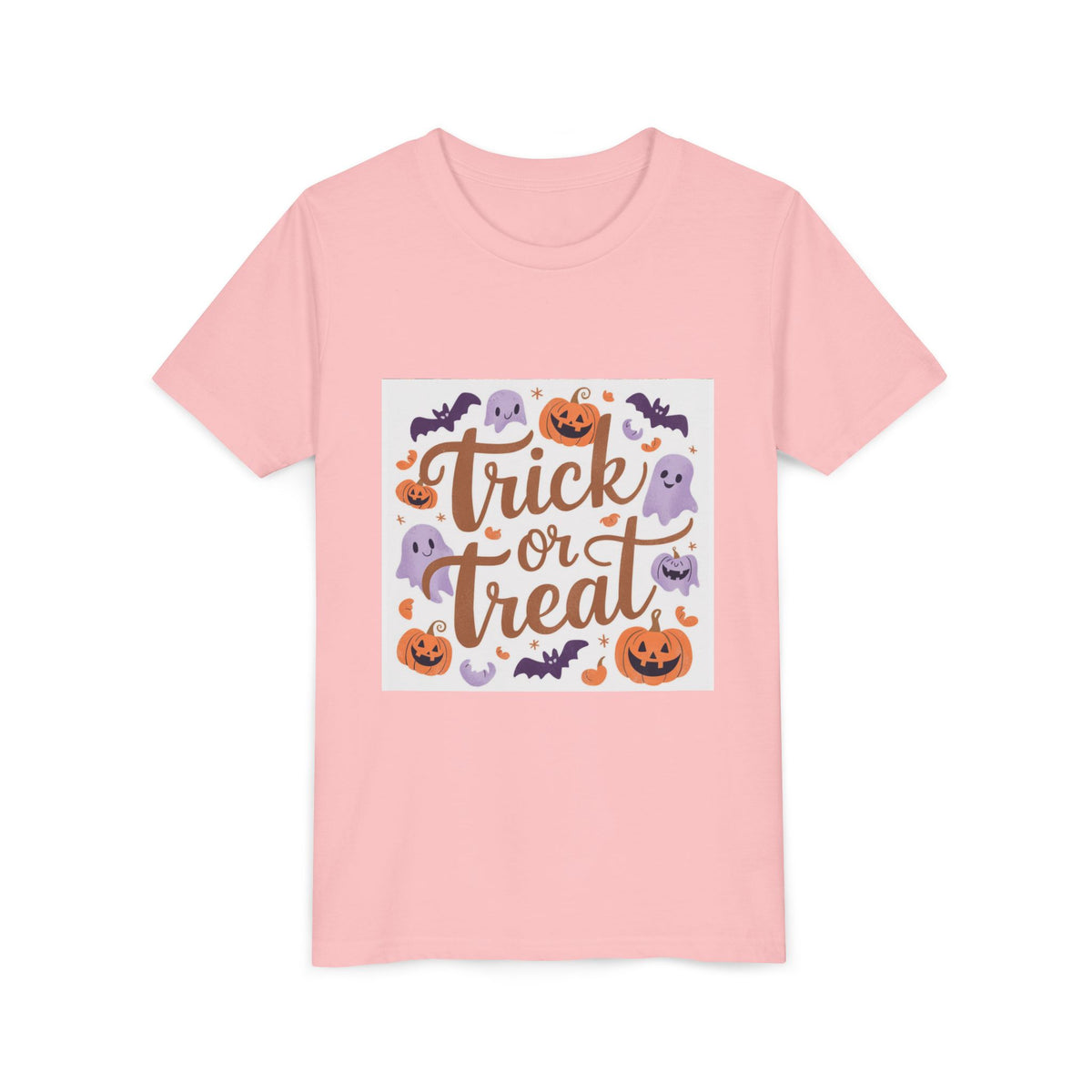 Kids' Halloween Tee — "Trick or Treat" Pumpkin & Ghost Graphic