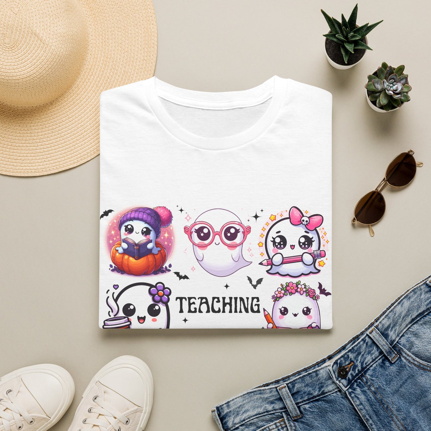Cute Halloween Ghosts Teaching T-Shirt | Teacher Boo Classroom