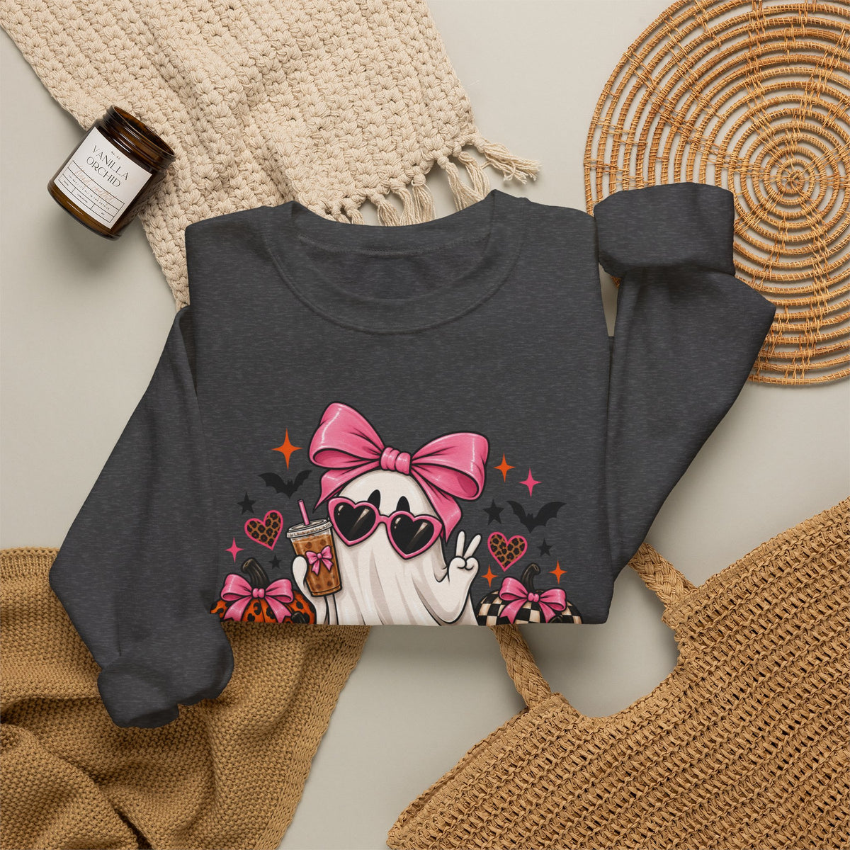 Spooky But Expensive Halloween Sweatshirt | Cute Ghost & Bow Crewneck | Girly Spooky Season Sweatshirt | Halloween Gift