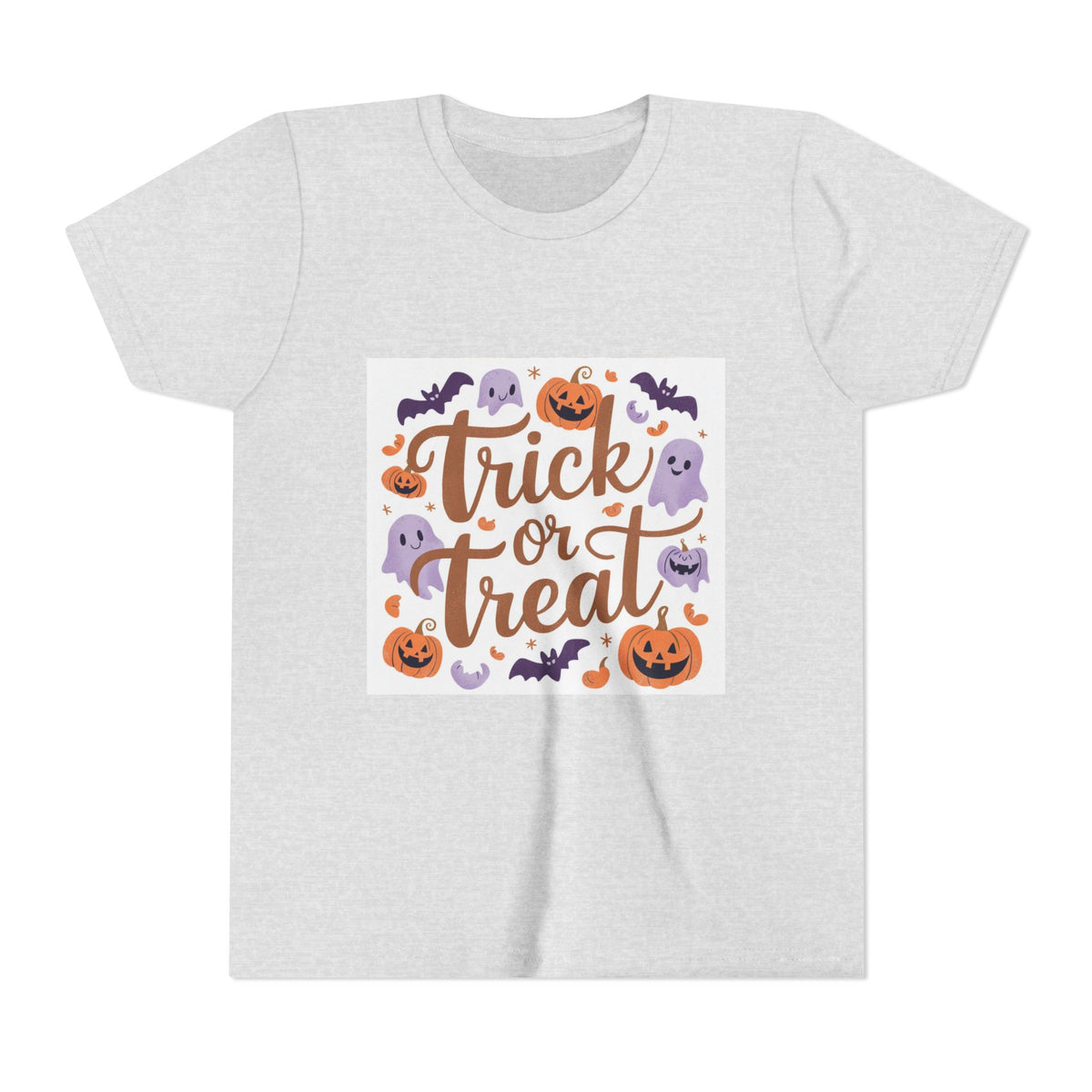 Kids' Halloween Tee — "Trick or Treat" Pumpkin & Ghost Graphic