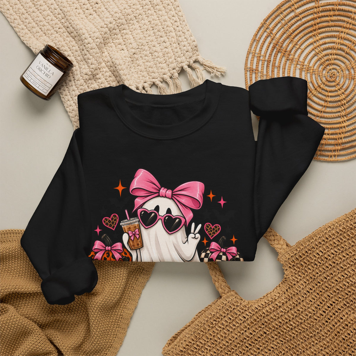Spooky But Expensive Halloween Sweatshirt | Cute Ghost & Bow Crewneck | Girly Spooky Season Sweatshirt | Halloween Gift