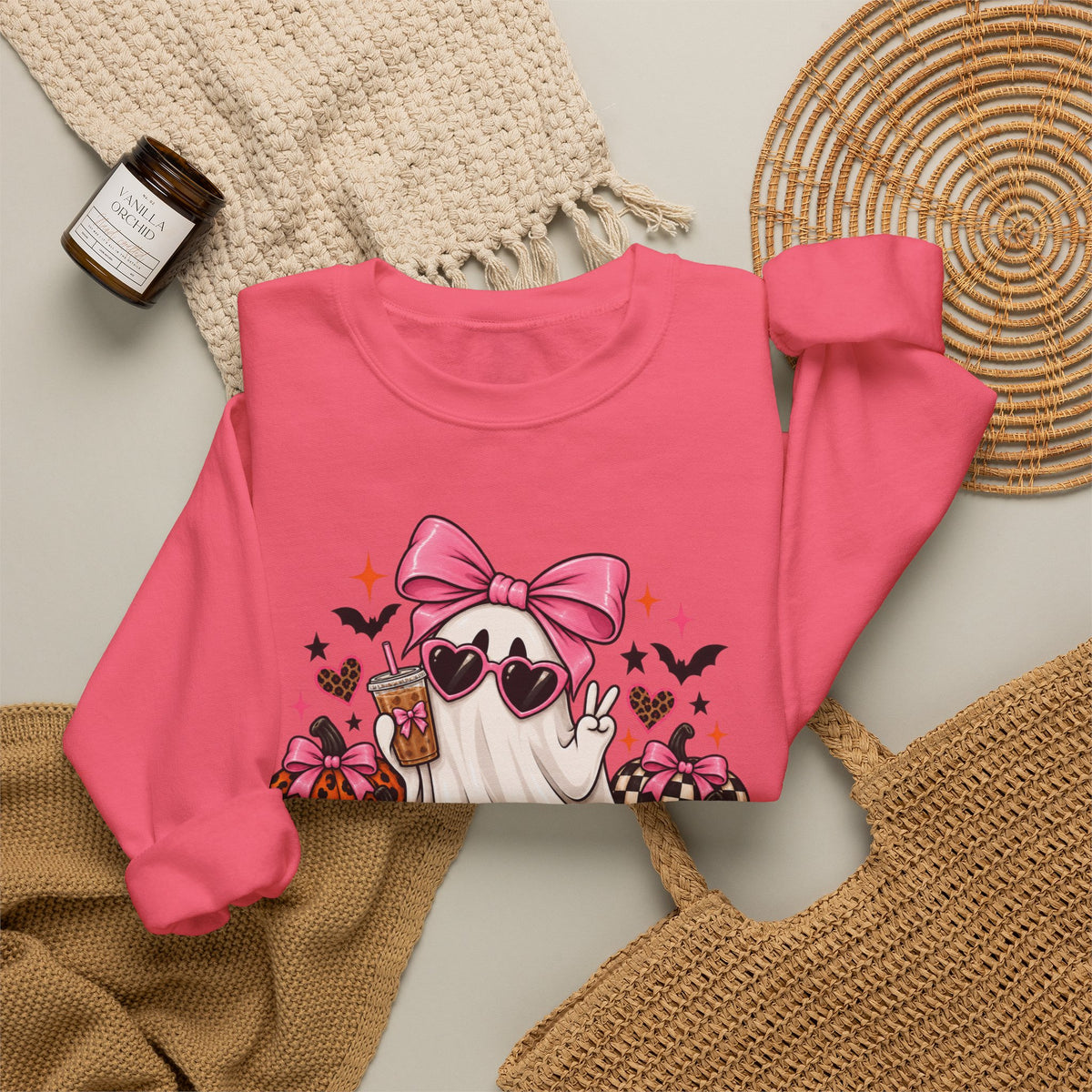 Spooky But Expensive Halloween Sweatshirt | Cute Ghost & Bow Crewneck | Girly Spooky Season Sweatshirt | Halloween Gift