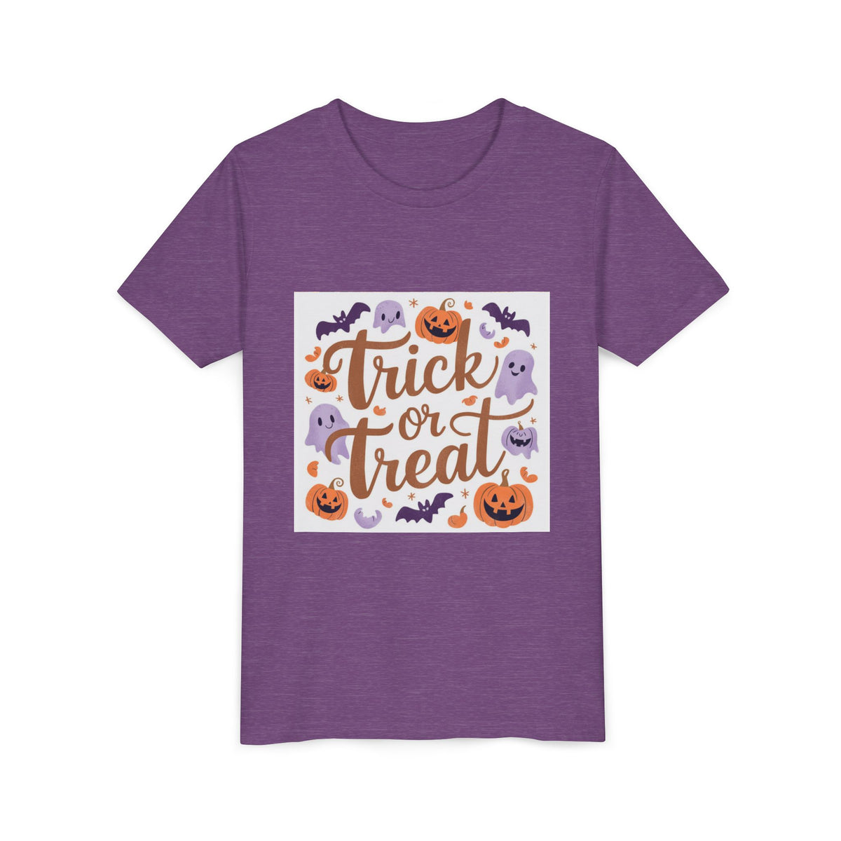 Kids' Halloween Tee — "Trick or Treat" Pumpkin & Ghost Graphic