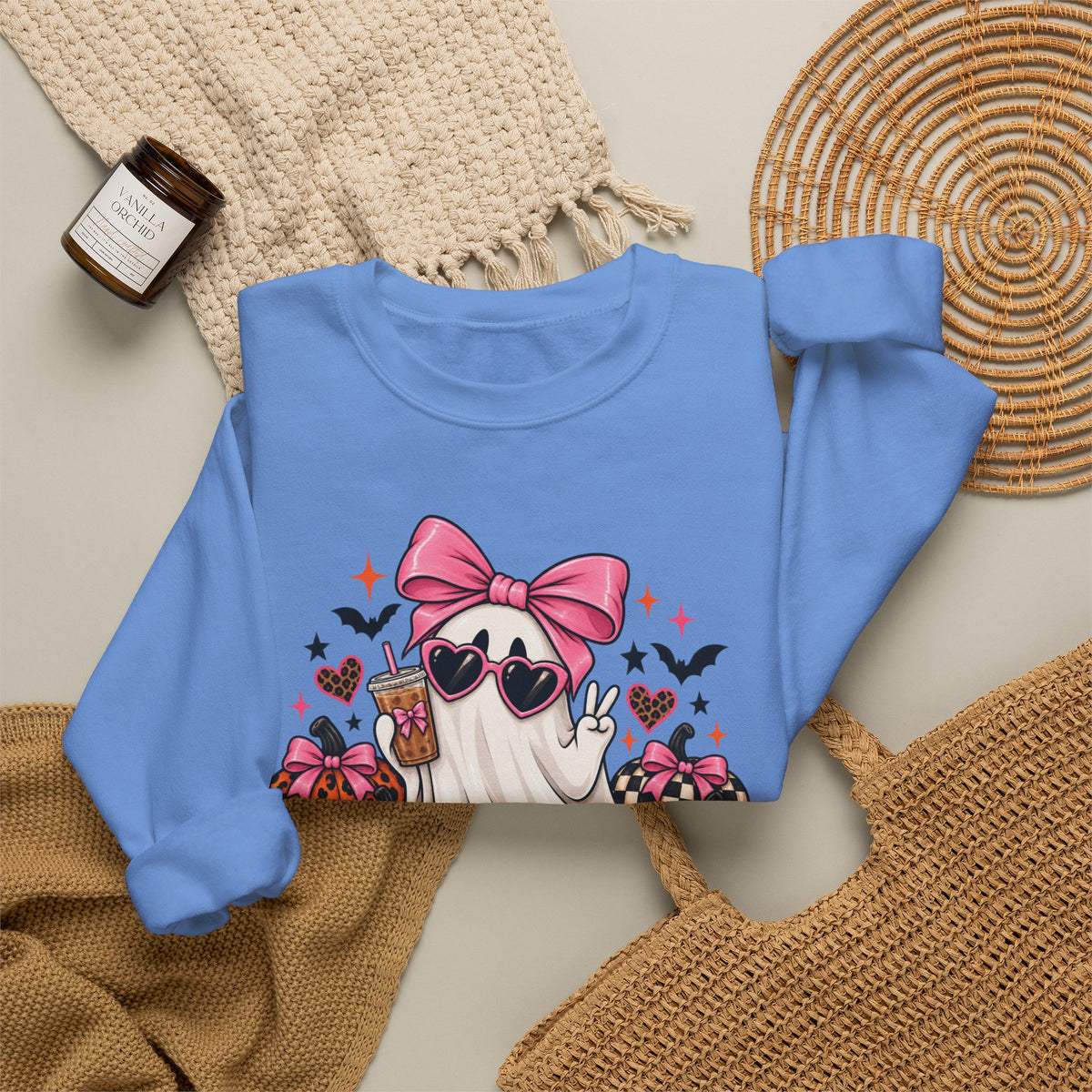 Spooky But Expensive Halloween Sweatshirt | Cute Ghost & Bow Crewneck | Girly Spooky Season Sweatshirt | Halloween Gift