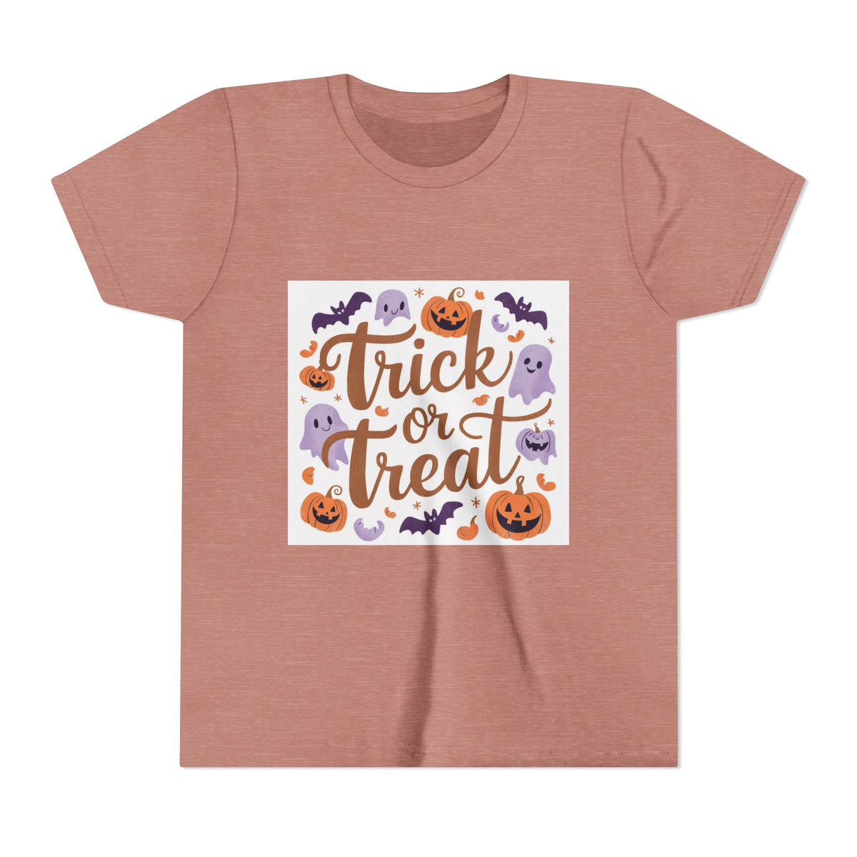 Kids' Halloween Tee — "Trick or Treat" Pumpkin & Ghost Graphic