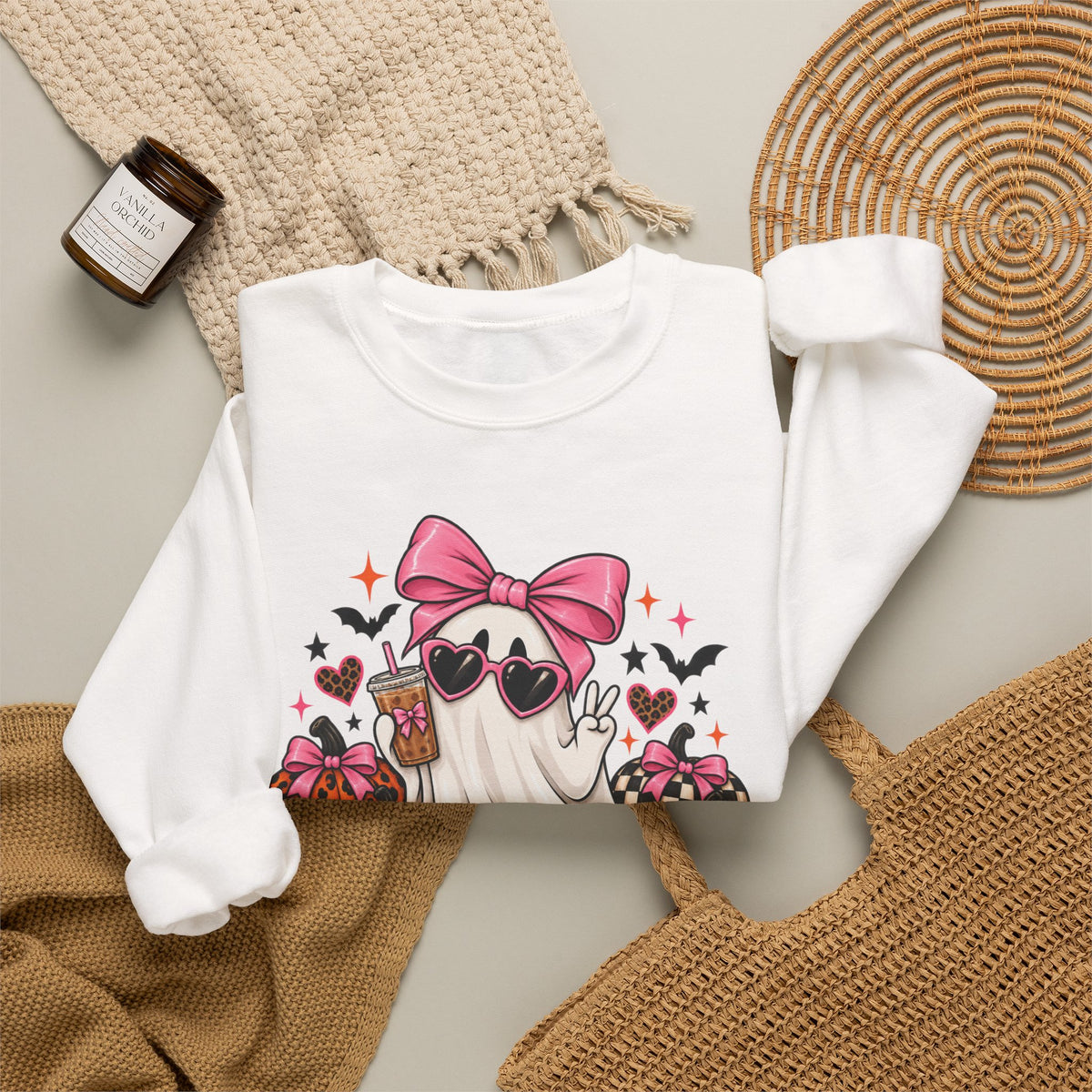Spooky But Expensive Halloween Sweatshirt | Cute Ghost & Bow Crewneck | Girly Spooky Season Sweatshirt | Halloween Gift