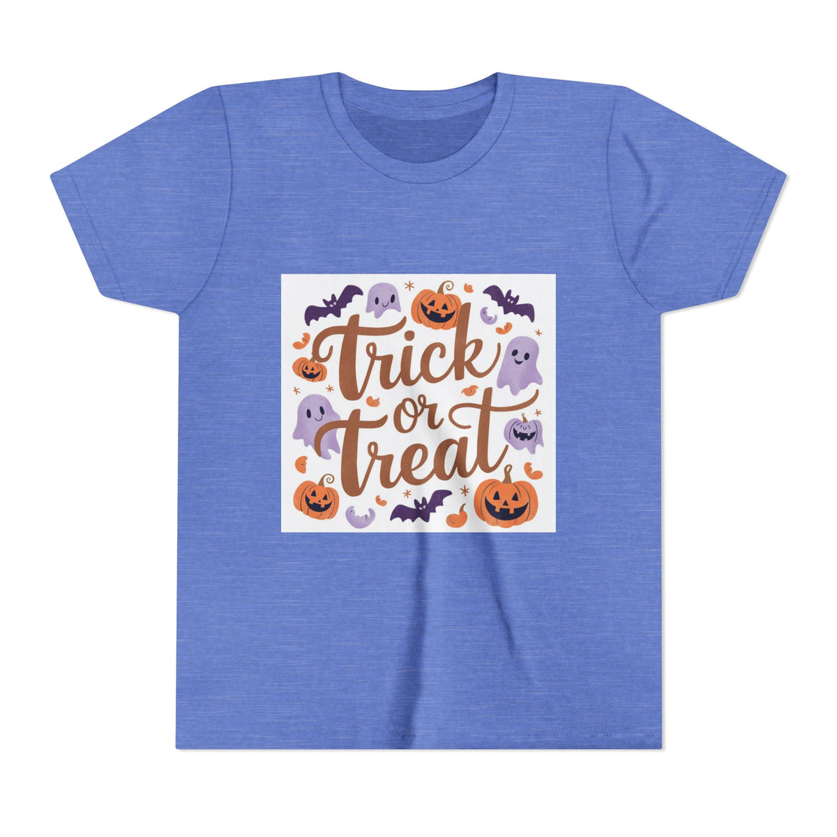Kids' Halloween Tee — "Trick or Treat" Pumpkin & Ghost Graphic