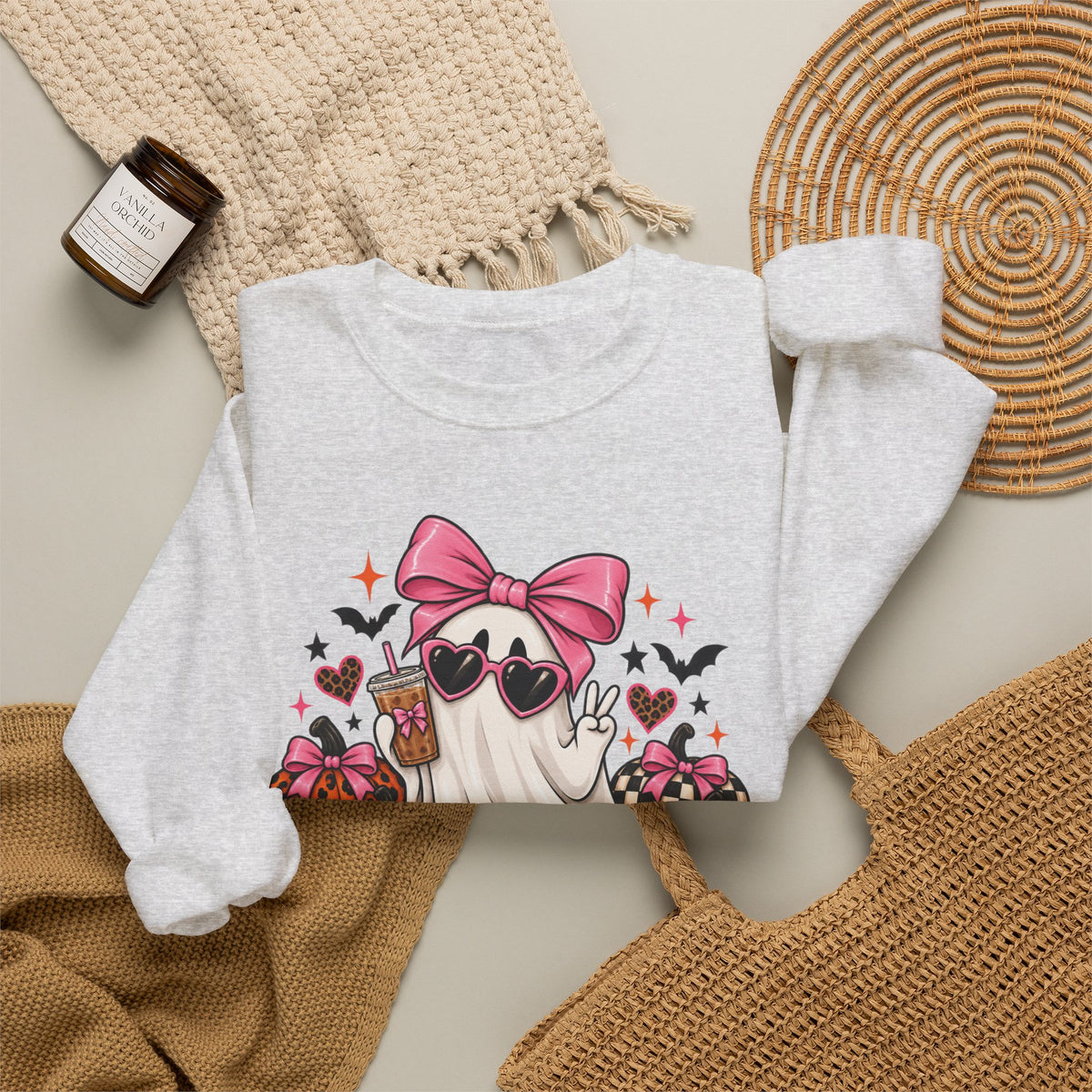 Spooky But Expensive Halloween Sweatshirt | Cute Ghost & Bow Crewneck | Girly Spooky Season Sweatshirt | Halloween Gift