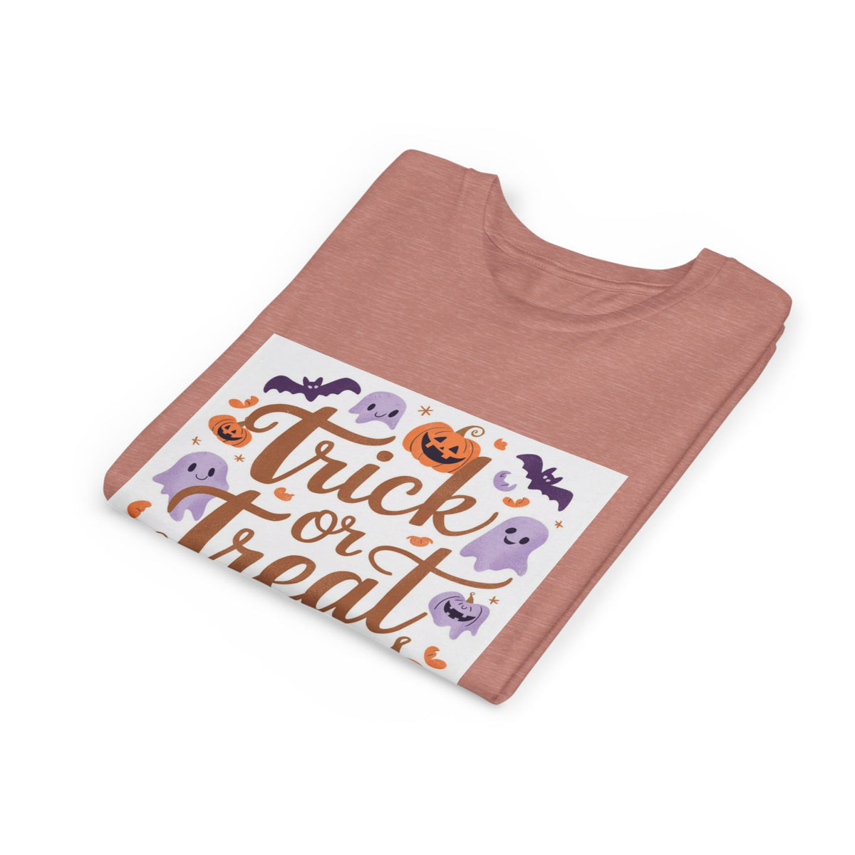 Kids' Halloween Tee — "Trick or Treat" Pumpkin & Ghost Graphic