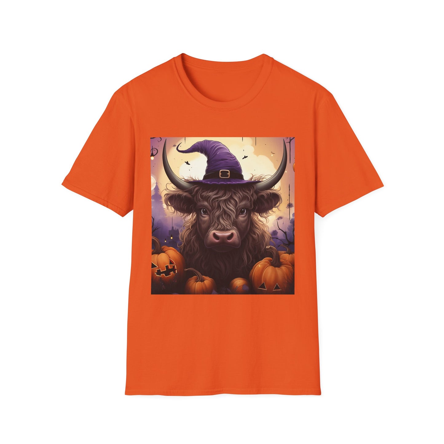 Highland Cow Witch Halloween T-Shirt