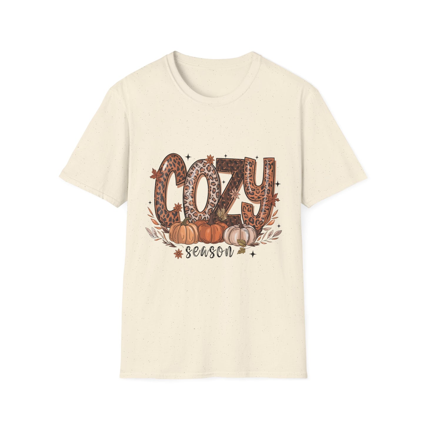 Cozy Season T-Shirt | Fall Leopard Pumpkin Design