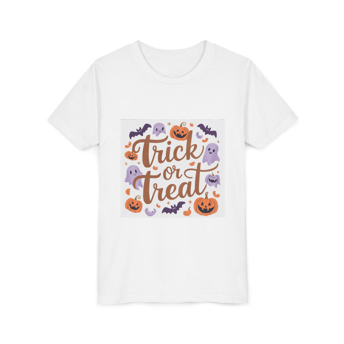 Kids' Halloween Tee — "Trick or Treat" Pumpkin & Ghost Graphic