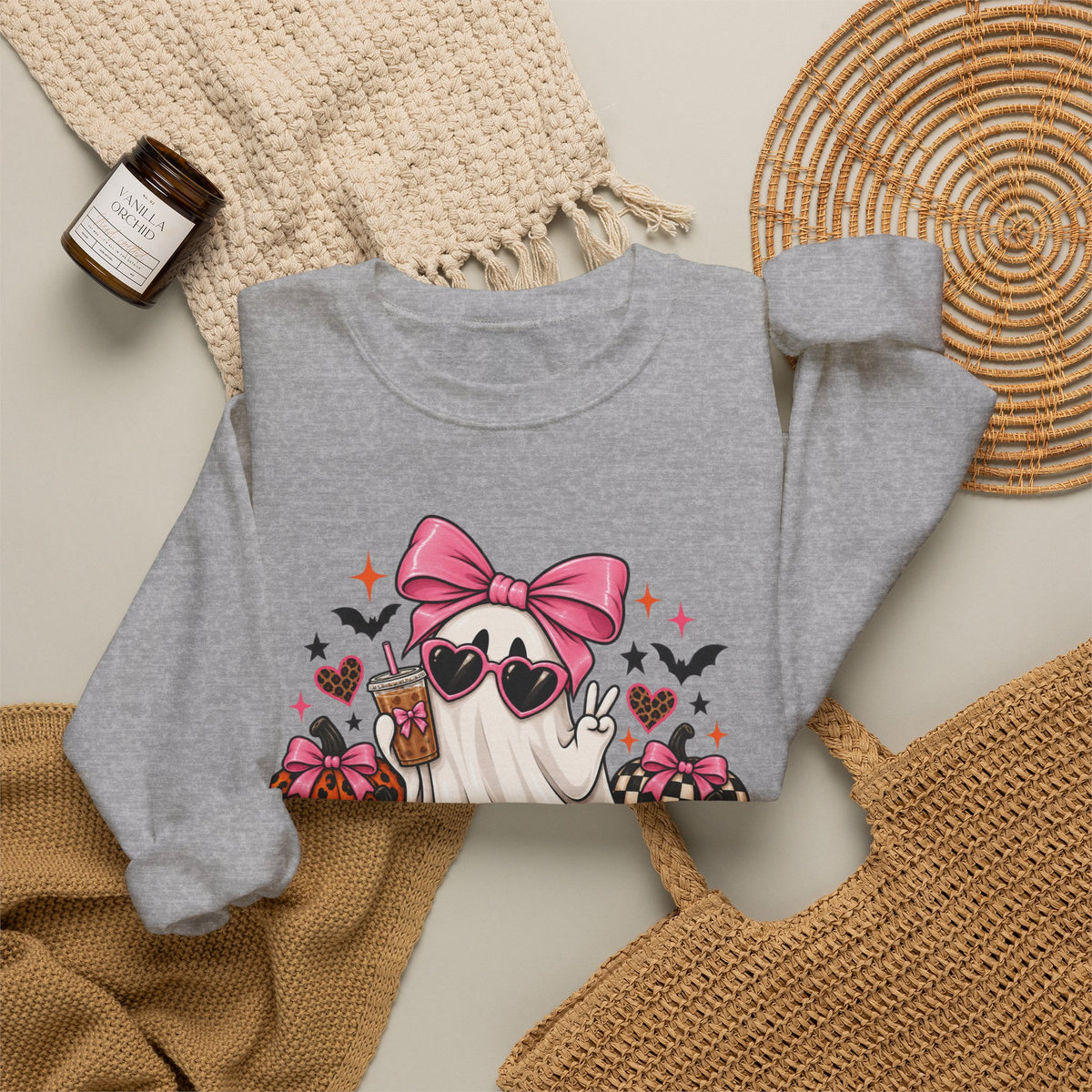 Spooky But Expensive Halloween Sweatshirt | Cute Ghost & Bow Crewneck | Girly Spooky Season Sweatshirt | Halloween Gift