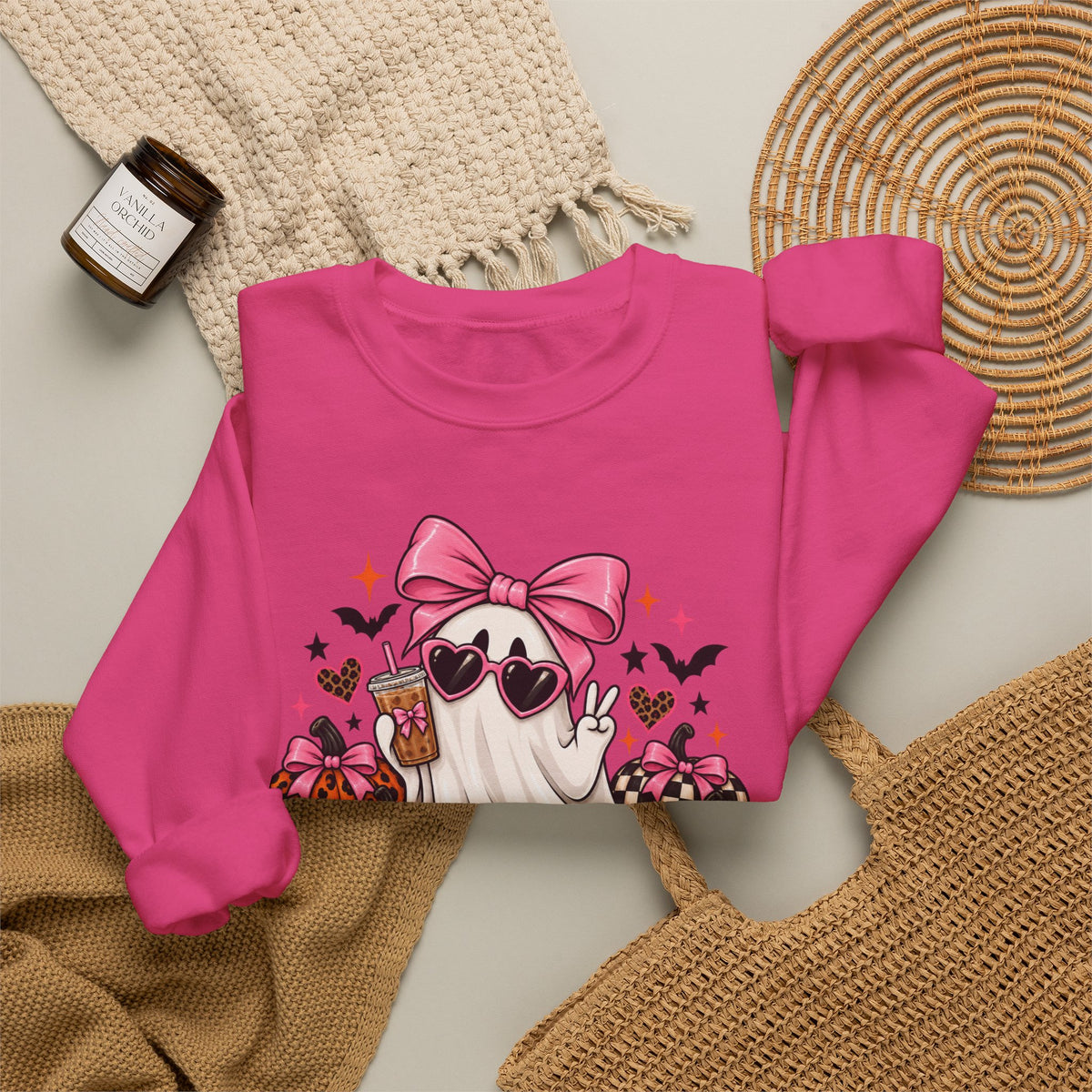 Spooky But Expensive Halloween Sweatshirt | Cute Ghost & Bow Crewneck | Girly Spooky Season Sweatshirt | Halloween Gift